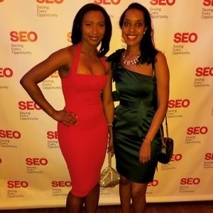 French Connection Green Satin Dress